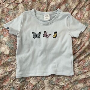 Zara Kids Cute Blue Cropped Top Size 11-12